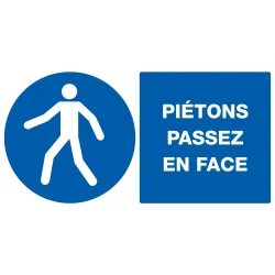 Panneau PIETONS PASSEZ EN FACE 330x200 Taliaplast 721524 | 721524