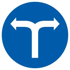 Panneau VIRAGE A DROITE OU A GAUCHE D. Taliaplast 727581 | 727581