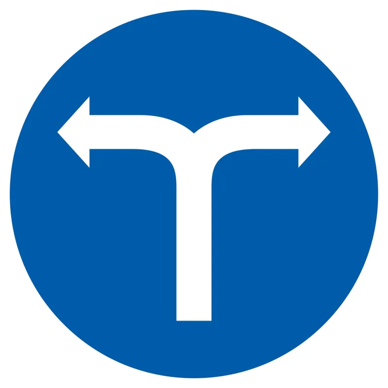 Panneau VIRAGE A DROITE OU A GAUCHE D. Taliaplast 722581 | 722581