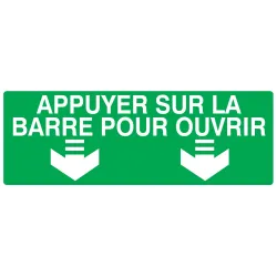 Panneau APPUYER S/BARRE POUR OUVRIR NO Taliaplast 726422 | 726422