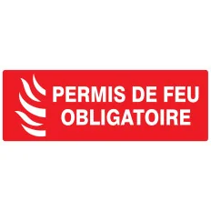 Panneau PERMIS DE FEU OBLIGATOIRE NORM Taliaplast 726119 | 726119