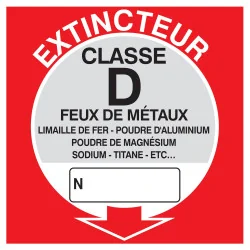 Panneau EXTINCTEUR CLASSE D 200x200mm Taliaplast 728119 | 728119