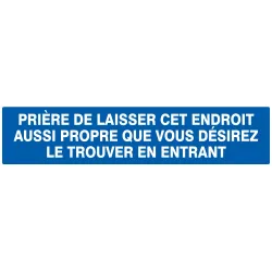 PRIER.LAISSEZ ENDROIT PROPRE N Taliaplast 725641 | 725641