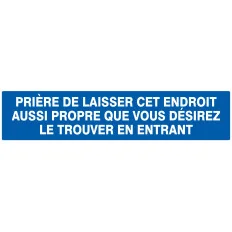 PRIER.LAISSEZ ENDROIT PROPRE N Taliaplast 725641 | 725641