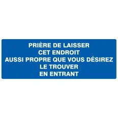 PRIERE LAISSEZ ENDROIT PROPRE Taliaplast 726641 | 726641