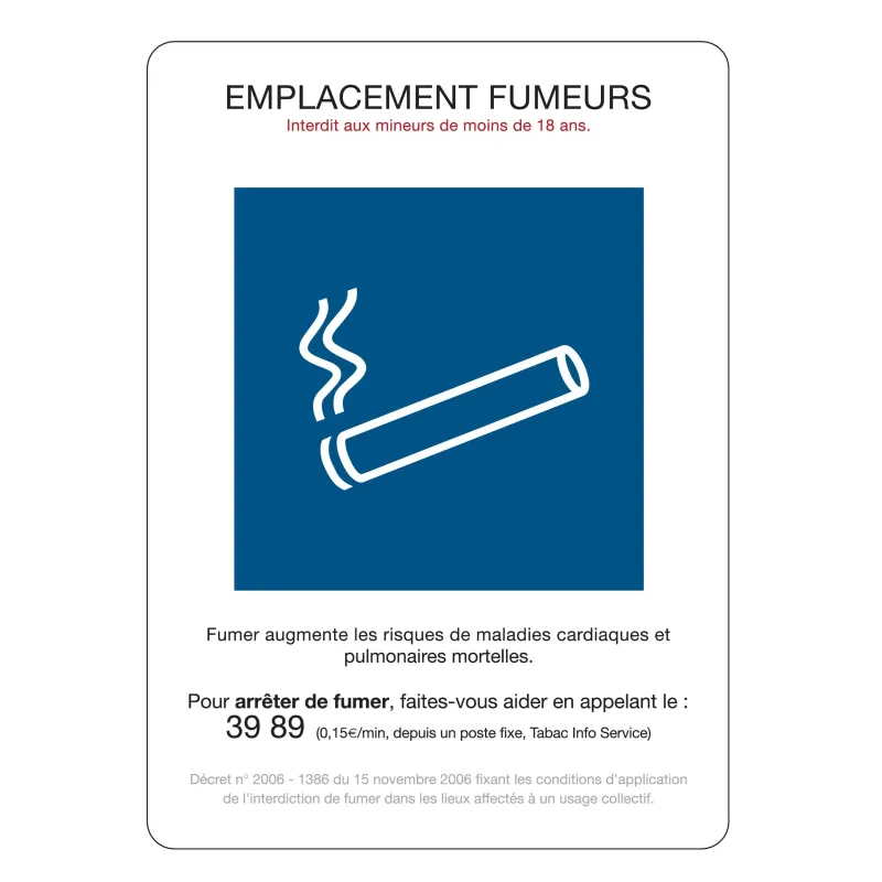 Panneau EMPLACEMENT FUMEURS 150x210 NO Taliaplast 729003 | 729003 Panneau EMPLACEMENT FUMEURS 150x210 NO Taliaplast 729003 | 729003