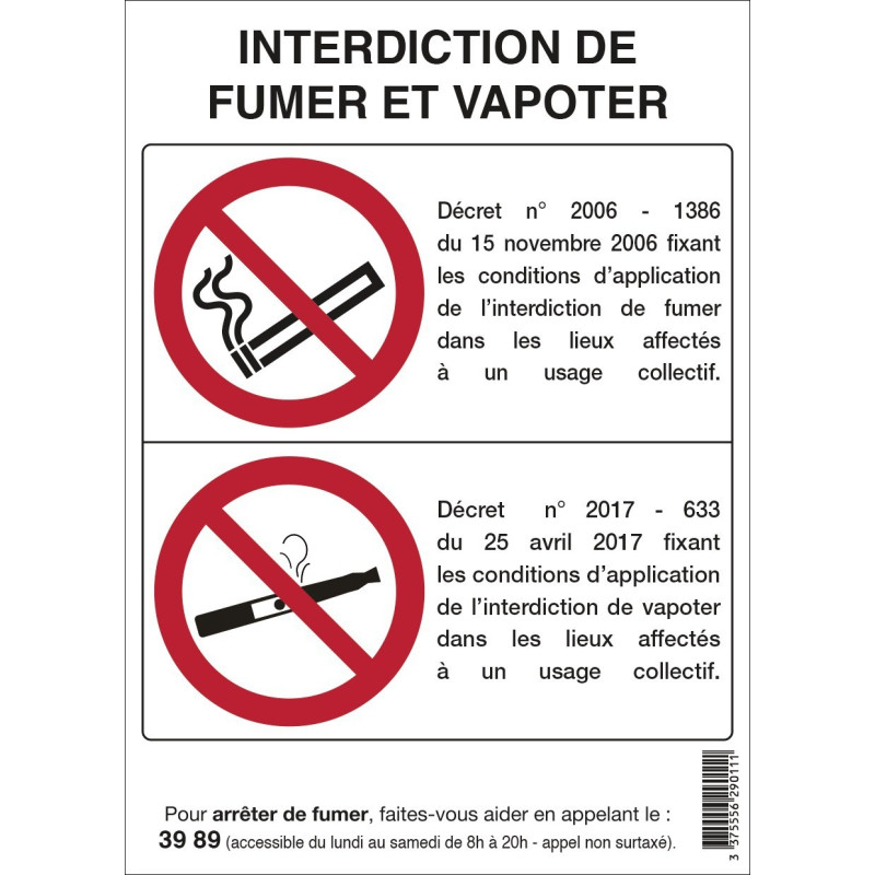 Panneau INTERDICTION DE FUMER/VAPOTER Taliaplast 629012 | 629012 Panneau INTERDICTION DE FUMER/VAPOTER Taliaplast 629012 | 629012