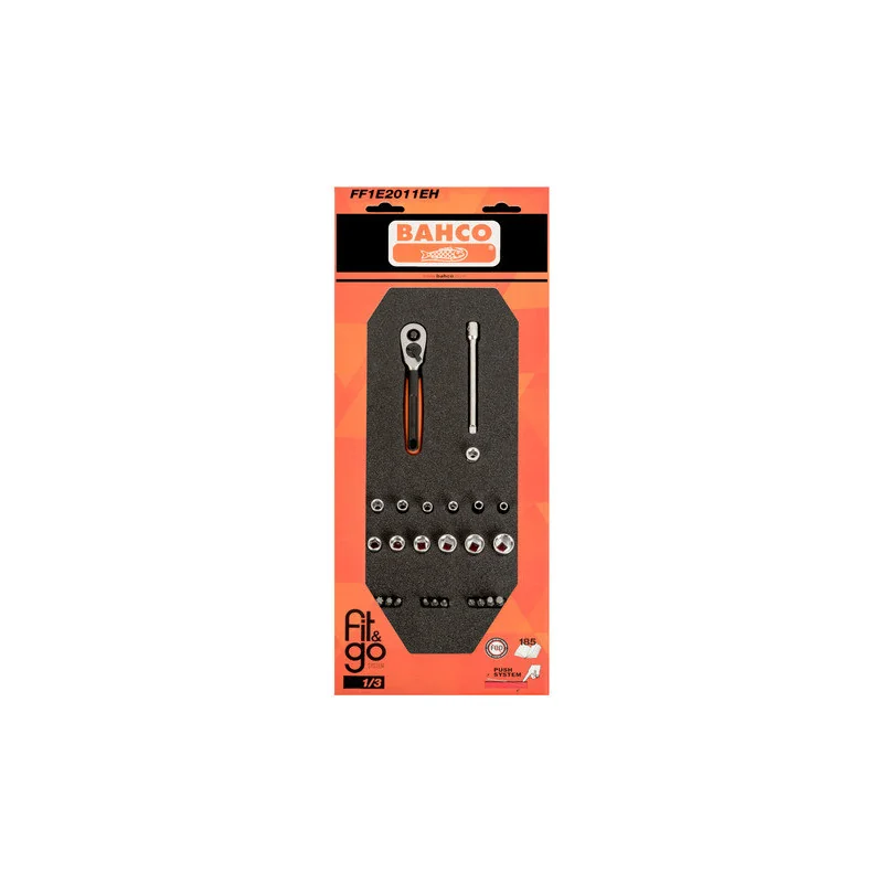BAHCO Module mousse Fit&Go 1/3, douilles 1/4" - 25 Pcs emballage individuel FF1E2011EH | BAHFF1E2011EH