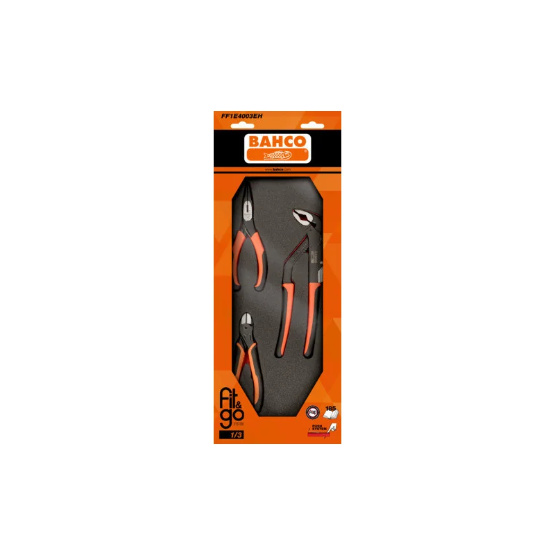 BAHCO Module mousse Fit&Go 1/3, pinces - 3 Pcs emballage individuel FF1E4003EH | BAHFF1E4003EH