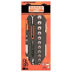 BAHCO Module mousse Fit&Go 1/3, douilles 1/4" & 3/8" - 33 Pcs emballage individuel FF1E2504EH | BAHFF1E2504EH