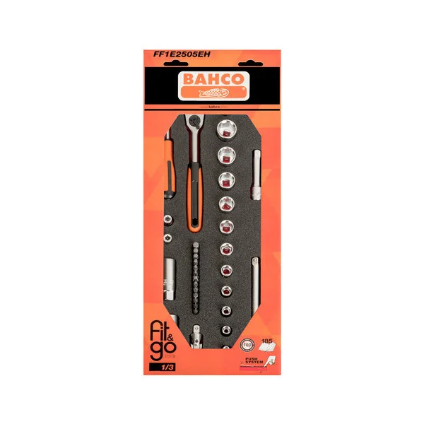 BAHCO Module mousse Fit&Go 1/3, douilles 1/4" & 3/8" - 34 Pcs emballage individuel FF1E2505EH | BAHFF1E2505EH BAHCO Module mousse Fit&Go 1/3, douilles 1/4" & 3/8" - 34 Pcs emballage individuel FF1E2505EH | BAHFF1E2505EH