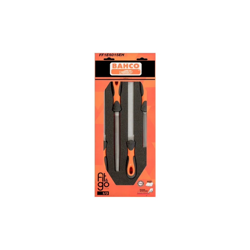 BAHCO Module mousse Fit&Go 1/3, limes ERGO™ - 4 Pcs emballage individuel FF1E5015EH | BAHFF1E5015EH