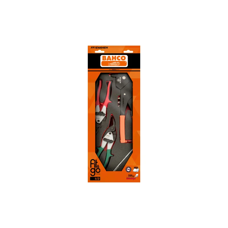 BAHCO Module mousse Fit&Go 1/3, Pince à rivets & cisailles à tôle - 4 Pcs emballage individuel FF1E4004EH | BAHFF1E4004EH