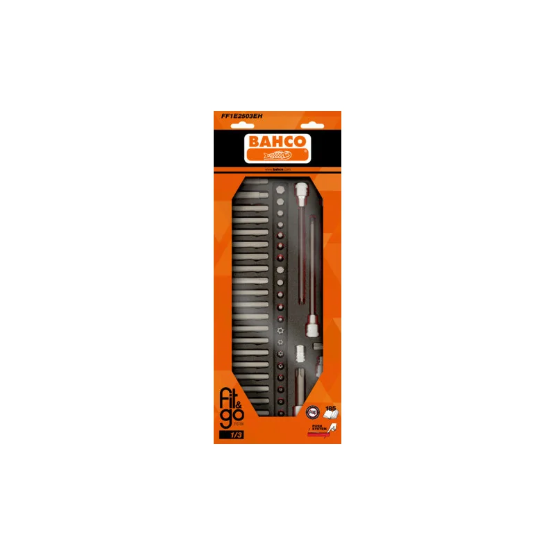 BAHCO Module mousse Fit&Go 1/3, jeu d'embouts - 49 Pcs emballage individuel FF1E2503EH | BAHFF1E2503EH