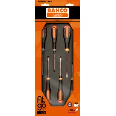 BAHCO Module mousse Fit&Go 1/3, tournevis ERGO™ à lame traversante - 6 Pcs emballage individuel FF1E1013EH | BAHFF1E1013EH