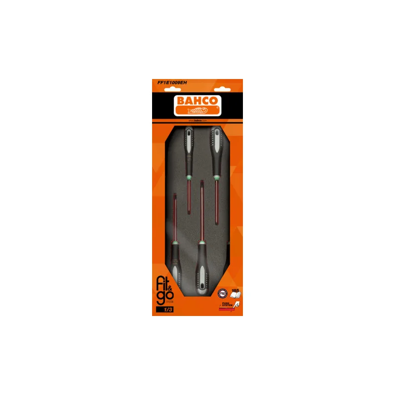 BAHCO Module mousse Fit&Go 1/3, tournevis TORX® T8-T30 - 6 Pcs emballage individuel FF1E1009EH | BAHFF1E1009EH