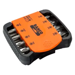 BAHCO Jeu d’embouts 1/4" pour vis à fente/Phillips/Pozidriv/6 pans, 27 mm x 73 mm x 82 mm - 17 pcs 59S/17-1 | BAH59S/17-1