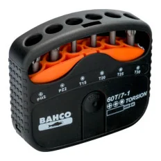 BAHCO Jeu d’embouts à torsion 1/4" pour vis Phillips/Pozidriv/TORX®, 22 mm x 65 mm x 75 mm - 7 pcs 60T/7-1 | BAH60T/7-1