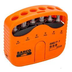 BAHCO Jeu d’embouts 1/4" pour vis Phillips/Pozidriv/TORX®, 22 mm x 65 mm x 75 mm - 7 pcs 59S/7-1 | BAH59S/7-1
