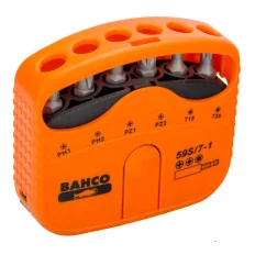 BAHCO Jeu d’embouts 1/4" pour vis Phillips/Pozidriv/TORX®, 22 mm x 65 mm x 75 mm - 7 pcs 59S/7-1 | BAH59S/7-1