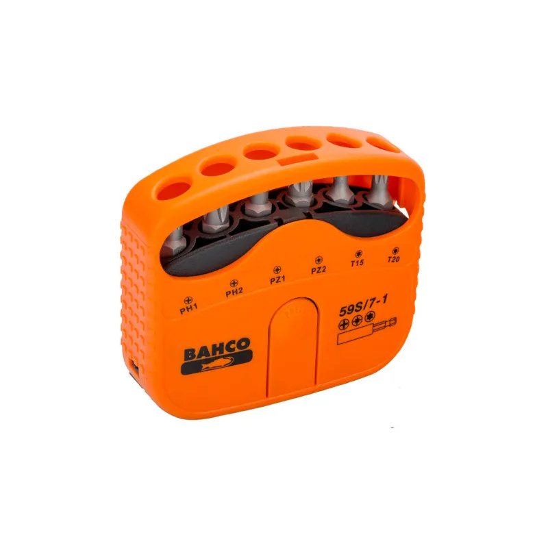 BAHCO Jeu d’embouts 1/4" pour vis Phillips/Pozidriv/TORX®, 22 mm x 65 mm x 75 mm - 7 pcs 59S/7-1 | BAH59S/7-1 BAHCO Jeu d’embouts 1/4" pour vis Phillips/Pozidriv/TORX®, 22 mm x 65 mm x 75 mm - 7 pcs 59S/7-1 | BAH59S/7-1