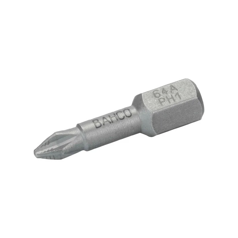 BAHCO Embout à torsion ACR 1/4" pour vis Phillips PH1, 25 mm - 10 pcs/boîte plastique 64A/PH1 | BAH64A/PH1