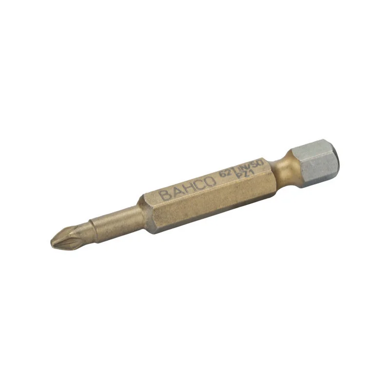 BAHCO Embout à torsion en titane 1/4" pour vis Pozidriv PZ2, 50 mm - 5 pcs/boîte plastique 62TIN/50PZ2 | BAH62TIN/50PZ2