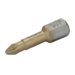 BAHCO Embout à torsion en titane 1/4" pour vis Pozidriv PZ3, 25 mm - 10 pcs/boîte plastique 62TIN/PZ3 | BAH62TIN/PZ3