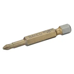BAHCO Embout à torsion en titane 1/4" pour vis Pozidriv PZ3, 50 mm - 5 pcs/boîte plastique 62TIN/50PZ3 | BAH62TIN/50PZ3