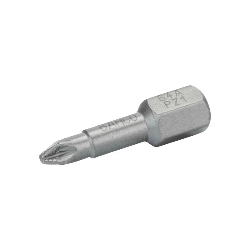 BAHCO Embout à torsion 1/4" pour vis Pozidriv PZ1, 25 mm - 10 pcs/boîte plastique 64A/PZ1 | BAH64A/PZ1
