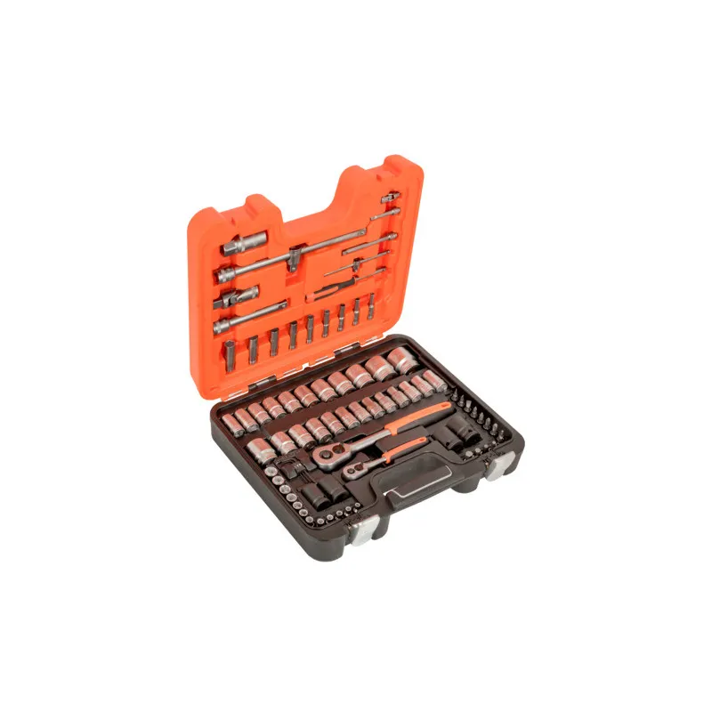BAHCO Clé à carré conducteur 1/4 et 1/2" et jeu de douilles - 77 pcs/coffret S800 | BAHS800