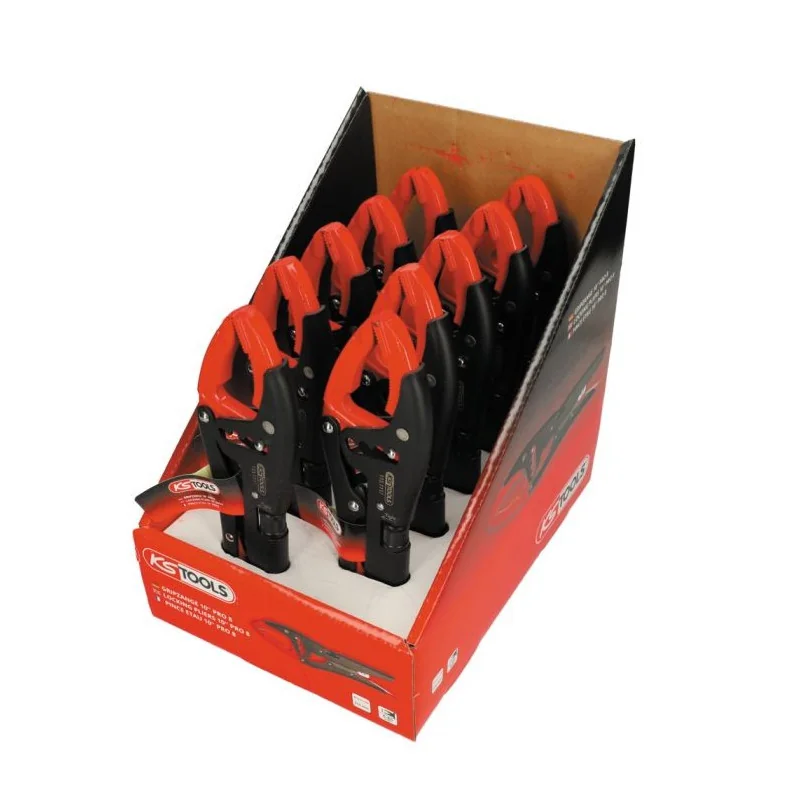 Présentoir de 10 pinces étau 10 Pro bec long KSTOOLS 115.1117D | 115.1117D
