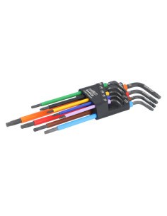 Jeu de 9 clés mâles Torx longues colorées-T8-T40