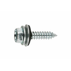 INDEX Vis à tôle à tête hexagonale DIN 7576 Vis avec rondelle vulcanisée acier-EPDM (6,3 x 25 P18 500 pièces.) AUE186325