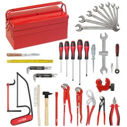 Composition d'outils Sanitaire-Chauffage en caisse métallique - 47 | V