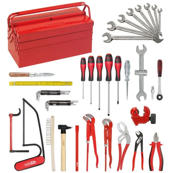 Composition d'outils Sanitaire-Chauffage en caisse métallique - 47 | V