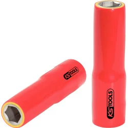 Douille longue isolée . 1/2'' - 15 mm | Vis bois | Ekibat