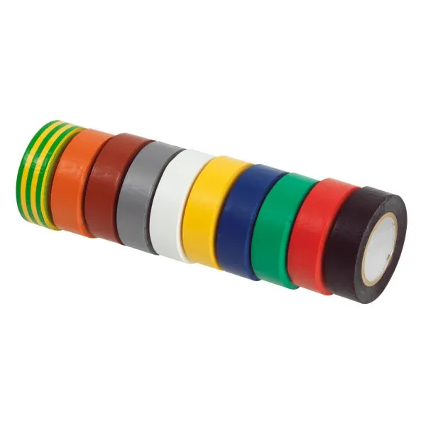 Lot de 10 rubans d'isolation en PVC multicolore | Mesure & Traçage | E