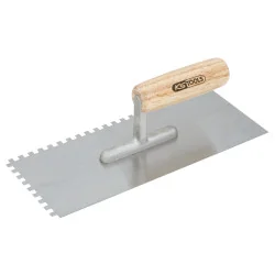 Platoir denté - lame inox - cannelures 10x10 | Outillage maçon | Ekiba