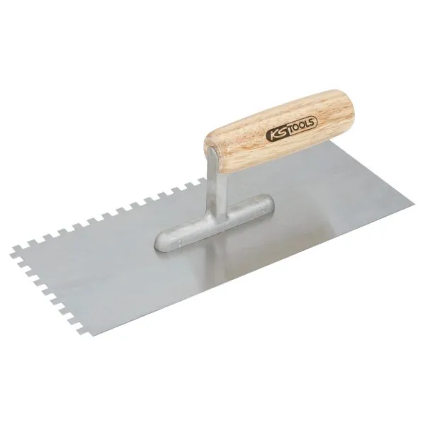 Platoir denté - lame inox - cannelures 10x10 | Outillage maçon | Ekiba