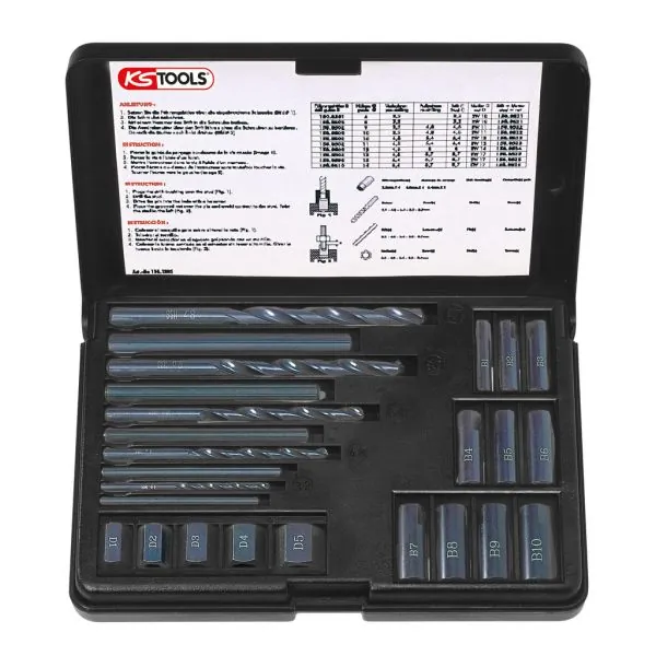 Coffret d'extracteurs pour vis et écrous . 25 | Vis bois | Ekibat