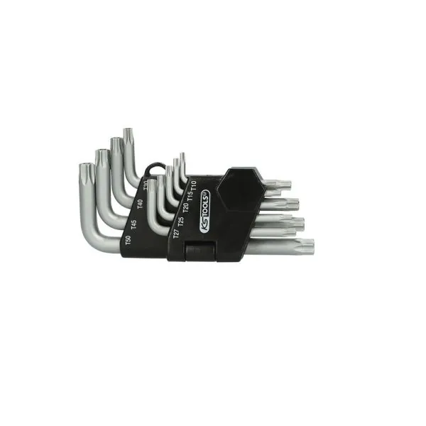 Jeu de 9 clés mâles TORX® percé courtes | Vis bois | Ekibat
