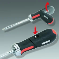 Tournevis à poignée revolver GEARplus® à cliquet . | Vis bois | Ekibat
