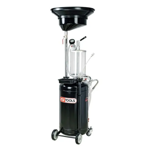 Récupérateur d’huile par gravité et aspiration 90L avec | Mesure & Tra