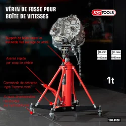 Vérin de fosse bas pour démontage de boite | Clés & Douilles | Ekibat