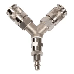 Raccord pneumatique Y pour connecter 2 outils pneumatiques | Clous & P