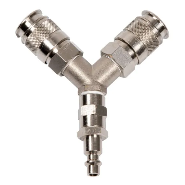 Raccord pneumatique Y pour connecter 2 outils pneumatiques | Clous & P