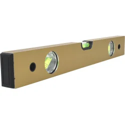 Niveau rectangulaire en aluminium anodisé 3 fioles . | Vis bois | Ekib