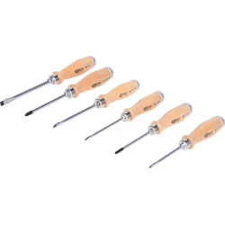 Jeu de 6 tournevis ERGOTORQUE® BOISmax à lame | Vis bois | Ekibat