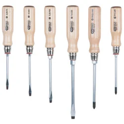 Jeu de 6 tournevis ERGOTORQUE® BOIS KSTOOLS 300.1100 | Vis bois | Ekib